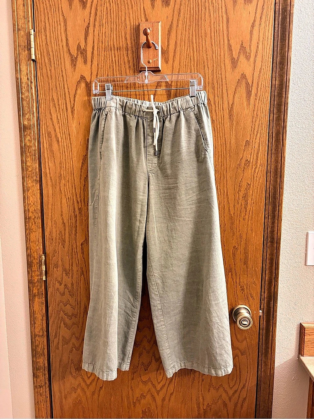 Universal Thread Wide Leg Linen-Look Pants in Green Size Medium